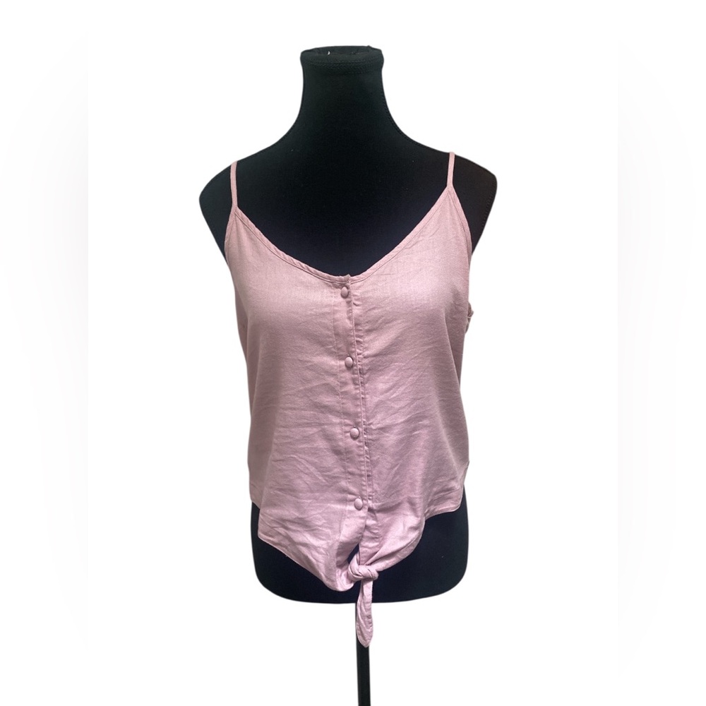 Roxy Lavender Button-Front Tie Top GUC M